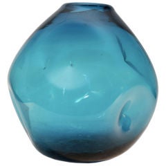 Large Blenko Art Glass vase - Dimpled form