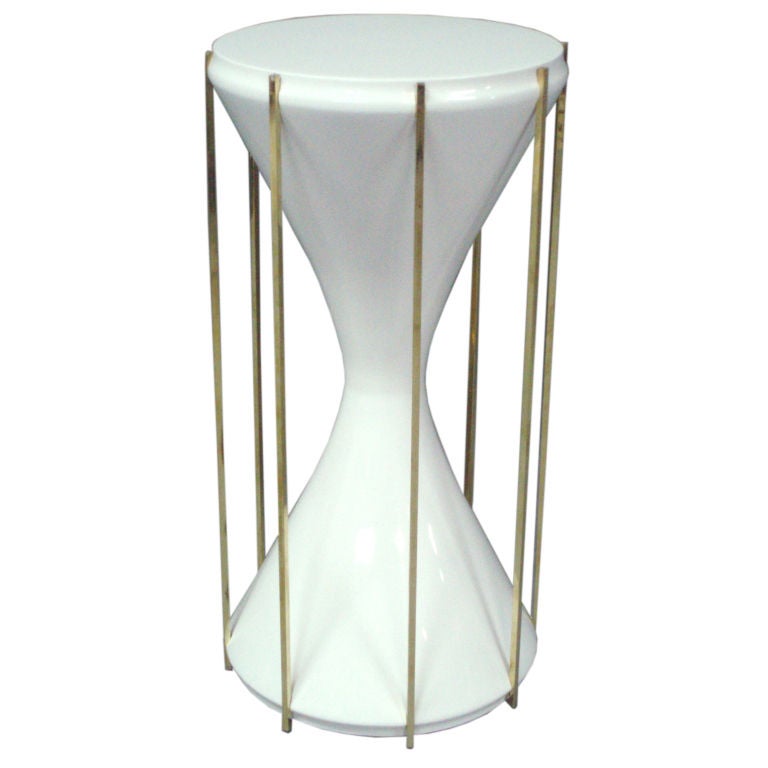 Lacquered Hourglass Pedestal Side Table at 1stDibs