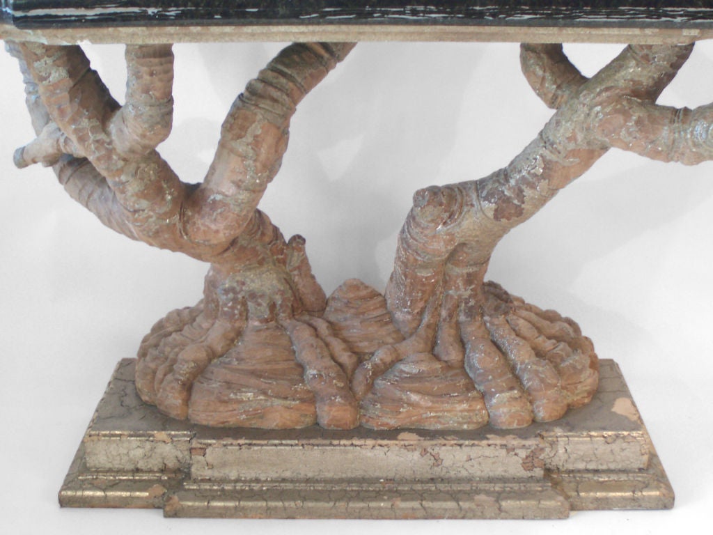 tree trunk console table