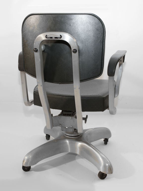 Art Deco Industrial Aluminum swivel adjustable desk chair 