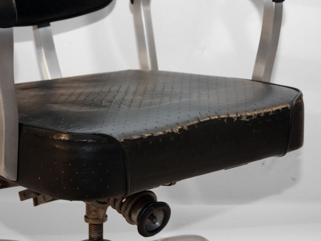 Art Deco Industrial Aluminum swivel adjustable desk chair 1
