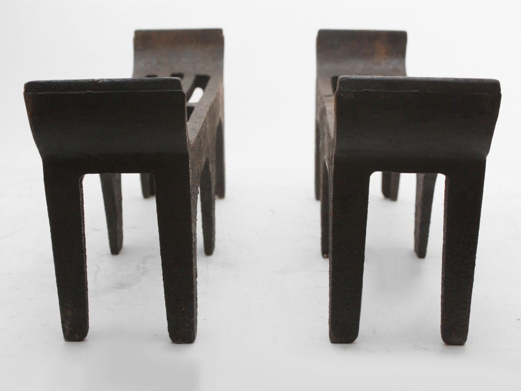 Pair 1950's Log Holder Fireplace inserts In Good Condition In Ferndale, MI