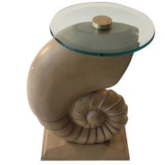 Plaster and Glass Nautilus  Shell end table