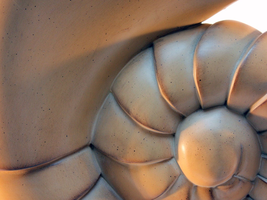 Plaster and Glass Nautilus  Shell end table