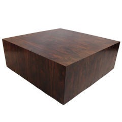 Rosewood cube coffee table attributed to Milo Baughman