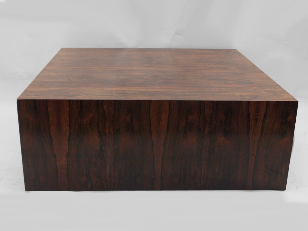 Rosewood cube coffee table attributed to Milo Baughman at ...