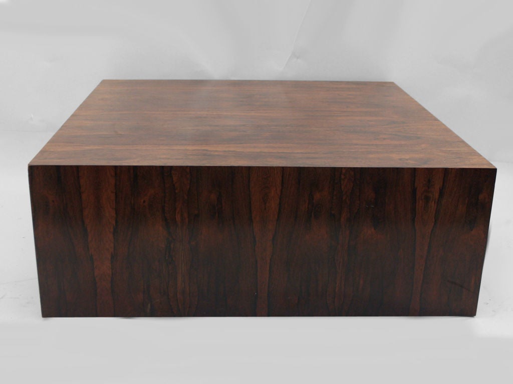 Rosewood cube coffee table attributed to Milo Baughman- great simple design.