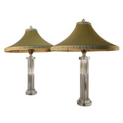 Pair Art Deco Glass lamps