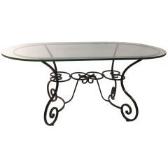 Large Plate Glass Top Oval Indoor/Outdoor Garden Table