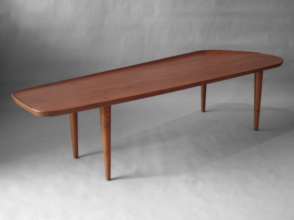 Large Organic Form Teak Cocktail Table by Hovmand Olsen