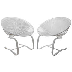 PAIR CANTILEVERED SPRING CHAIRS SALTERINI