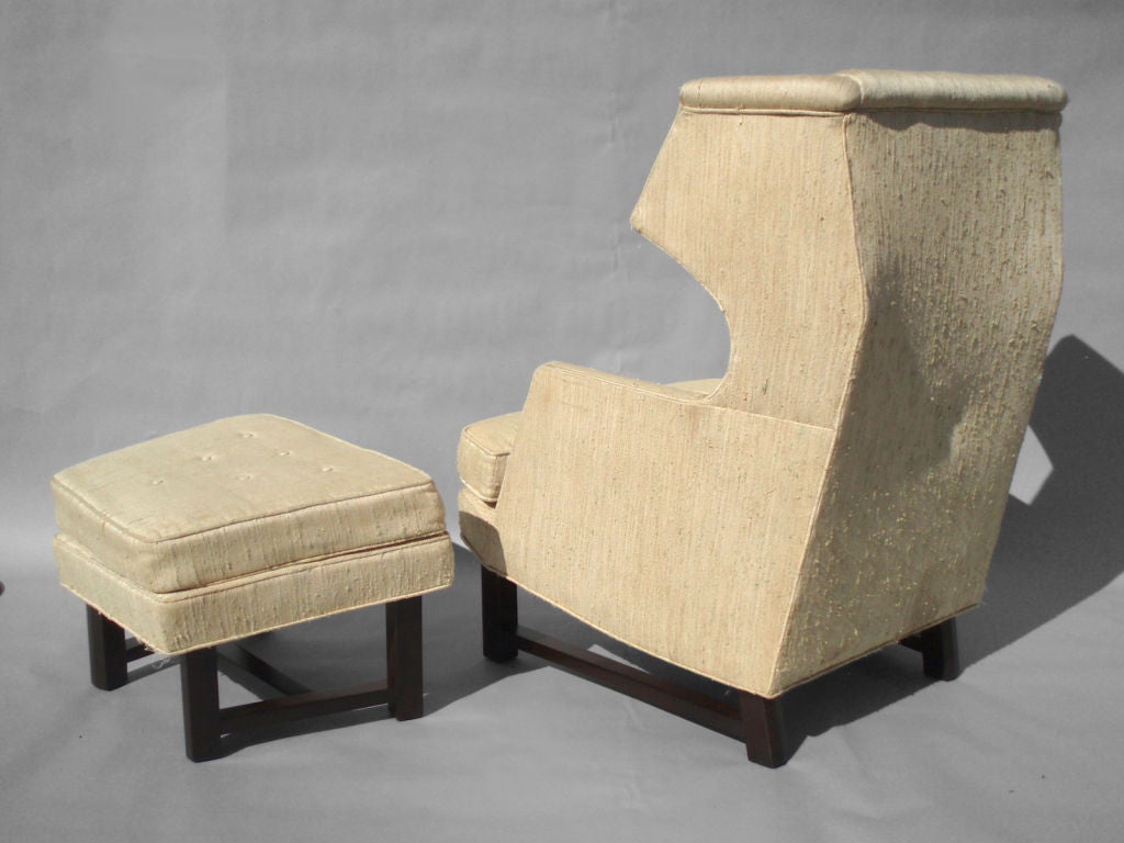 American Gentleman's Reading Chair with Ottoman In the Style of  Wormley