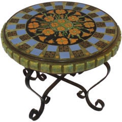 Antique The Best Tile Top Wrought Iron Table by Taylor Tile