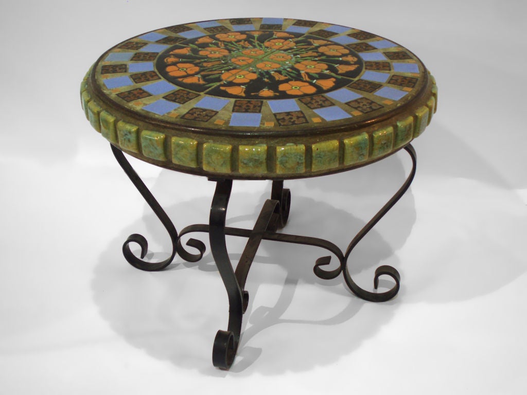 The Best Tile Top Wrought Iron Table by Taylor Tile of California U.S.A.