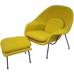 Vintage Womb Chair and Ottoman by Eero Saarinen for Knoll