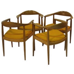 Set of Four Oak Frame Dining Chairs by Hans Wegner