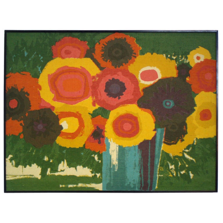 Silkscreen Poppy Print from Bethlehem Steel Executive Offices