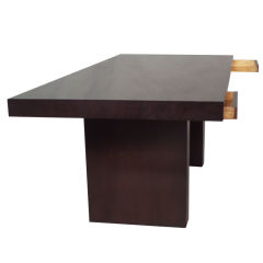 Large Flame Mahogany Table / Desk by Edward Wormley