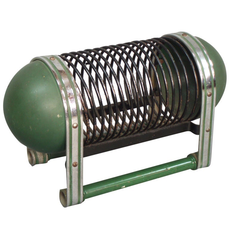 McKay Furniture Corp. magazine holder in chrome and painted steel, 1930s