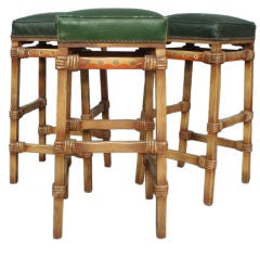 Four California Leather Top Barstools by Monterey Furniture