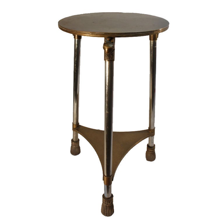 Chrome and Brass Art Deco Taboret