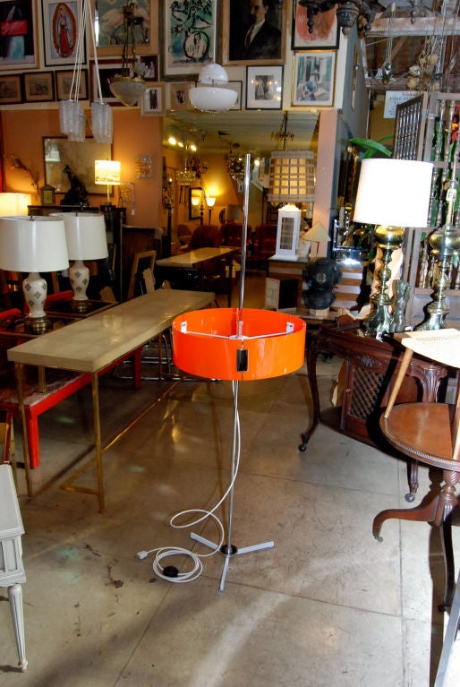 Metal 1970s Italian Adjustable Floor Lamp For Sale