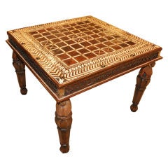 An Indian Rosewood and Ivory Hand Inlaid Low Table, 19th Century