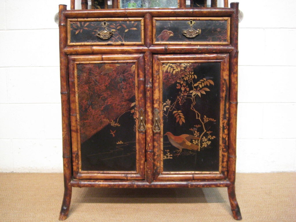 English Victorian Bamboo Etagere