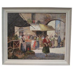 French Country Market Scene