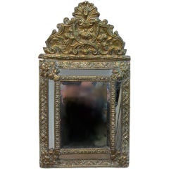 French Embossed Brass Mirror