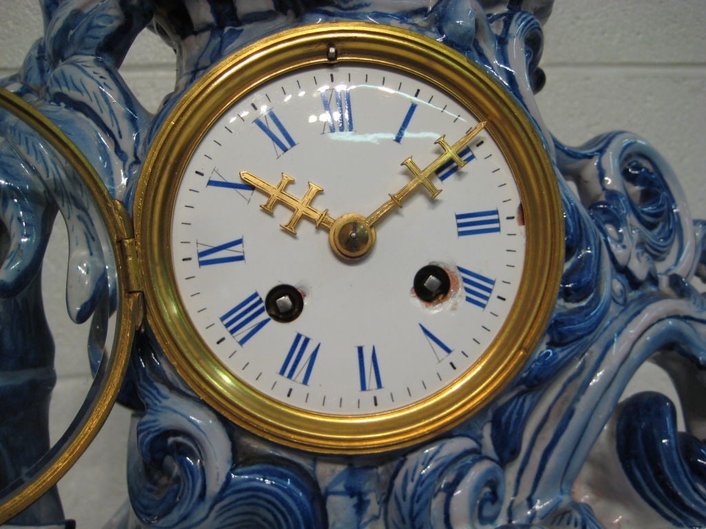 French Faience Mantle Clock 7