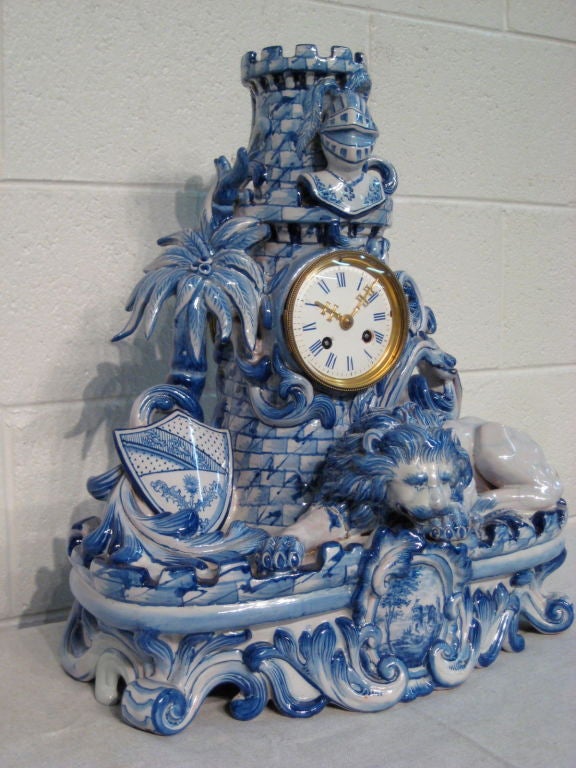 French Faience Mantle Clock 1