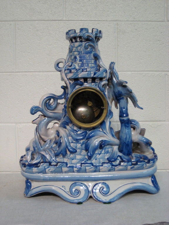 French Faience Mantle Clock 2