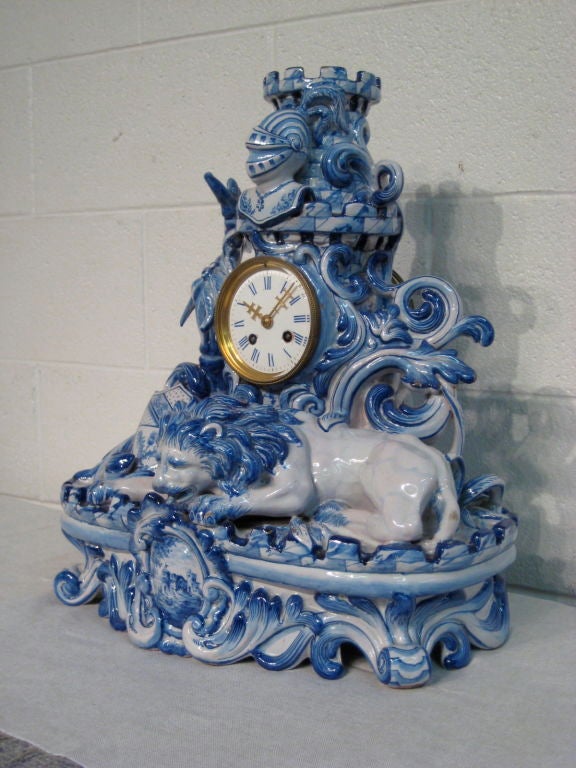 French Faience Mantle Clock 3