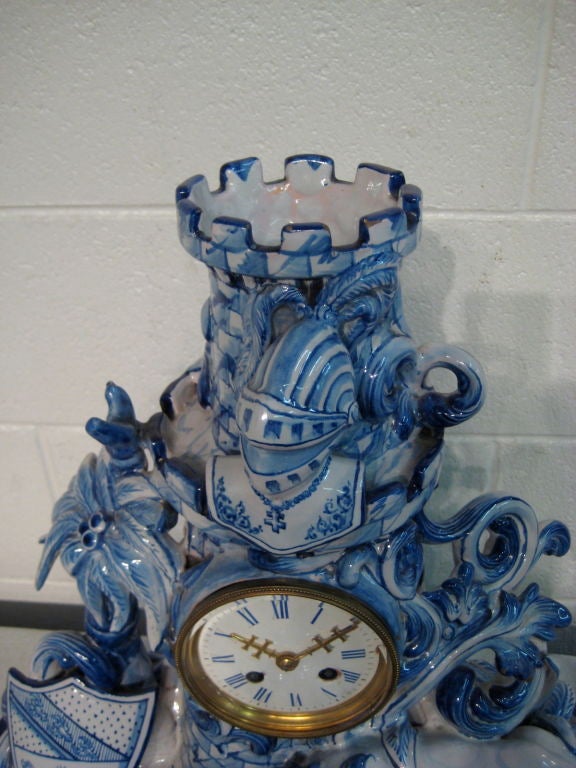French Faience Mantle Clock 5