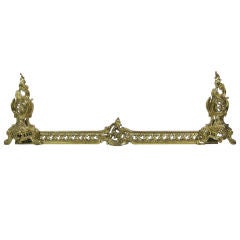 Antique French Louis XV Rocco Brass Fireplace Fender