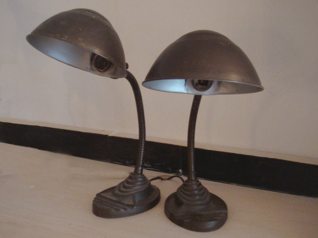 Pair of 1920's Desk Lamps