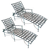 Pair of Iron Chaise Lounges