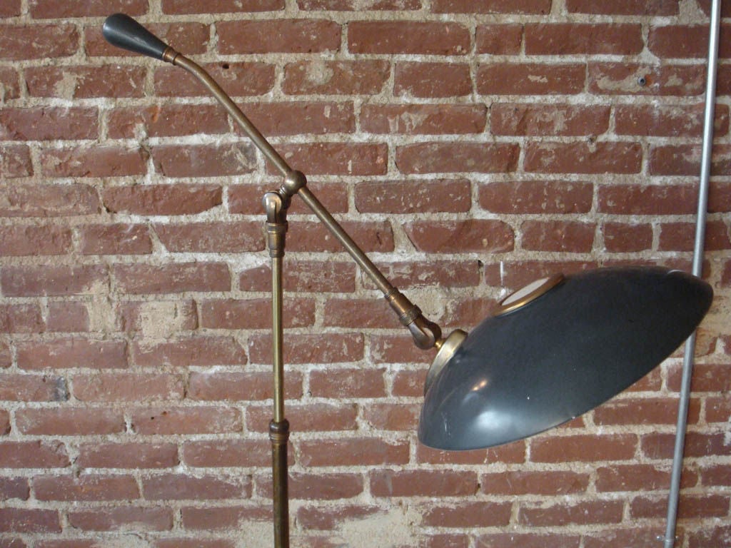 Metal Lightolier Floor Lamp Designed by Gerald Thurston