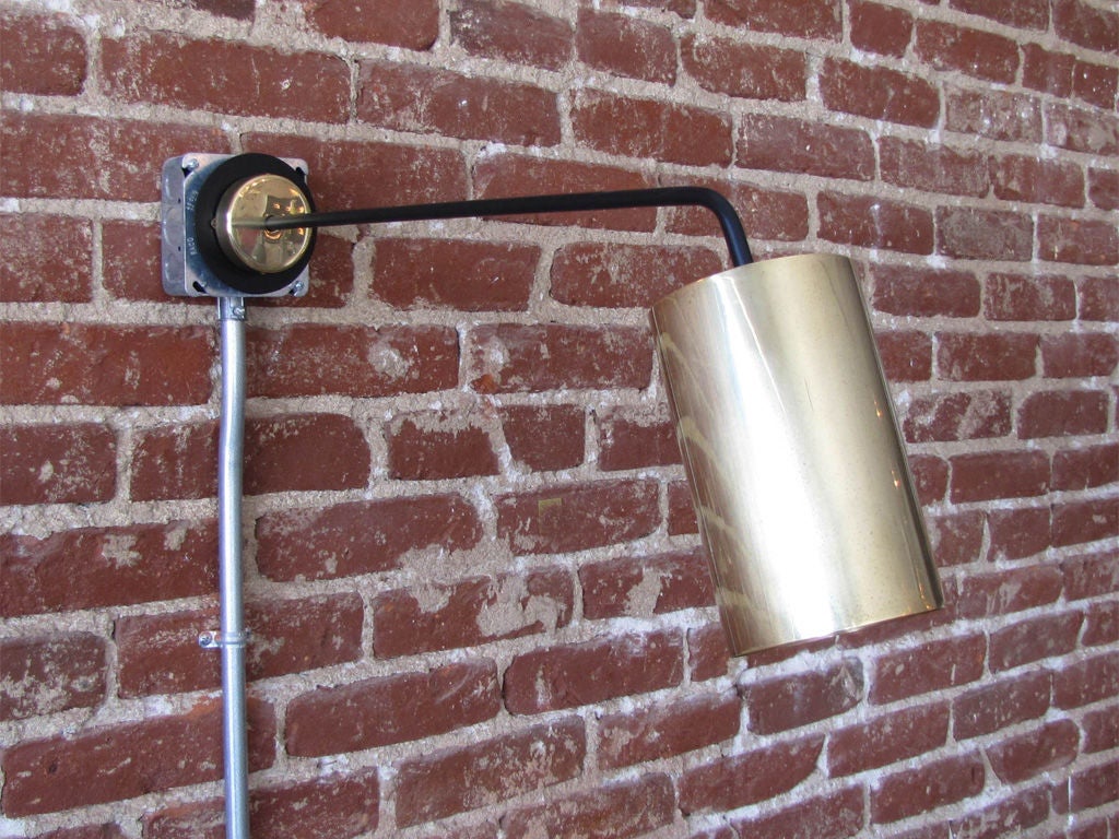 french 1950's wall light by Parscot, with adjustable perforated hood