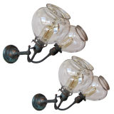 Pair of Industrial Double Arm Wall Lights