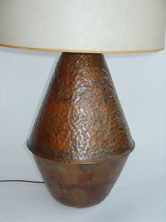 Hammered Copper Lamp by Marcello Fantoni for Raymor at 1stDibs