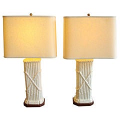 Pair of  Frederick Cooper Bamboo Lamps