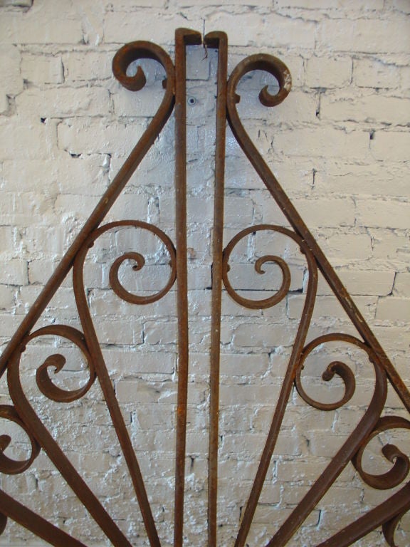 Large hand wrought substantial iron balcony brackets.Visit us in our new location at 2016 W. Armitage in Chicago's Bucktown neighborhood May 2010.