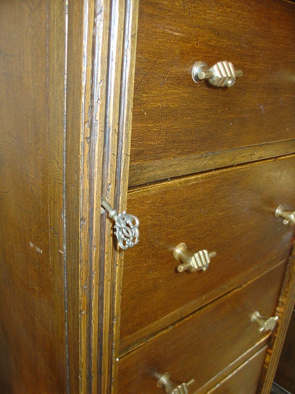 Brass Spanish Tall Chest of Drawers or Semainier