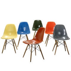 dowel leg chairs, set of six by Charles and Ray Eames