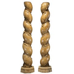 Solomonic columns, pair by Italian Solomonic columns, pair by Italian