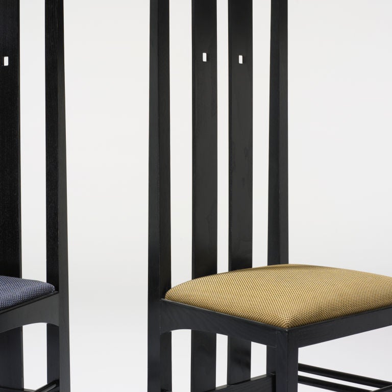 Wood Ingram Street Tea Room chairs, pair by Charles Rennie Mackintosh