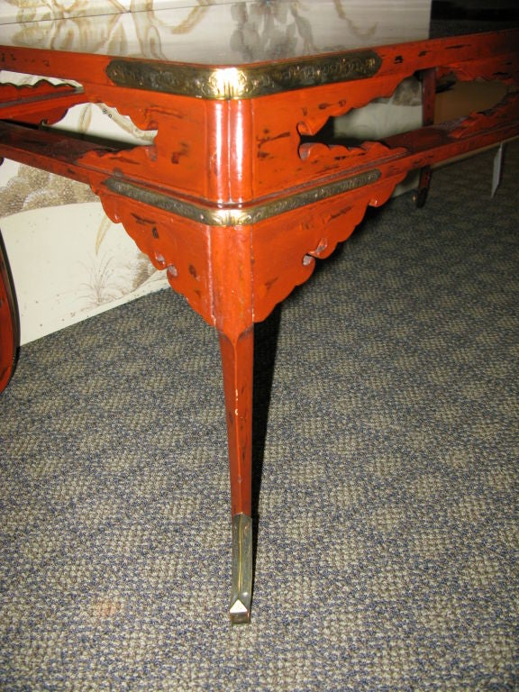 19th Century Japanese Red Lacquer Table 1
