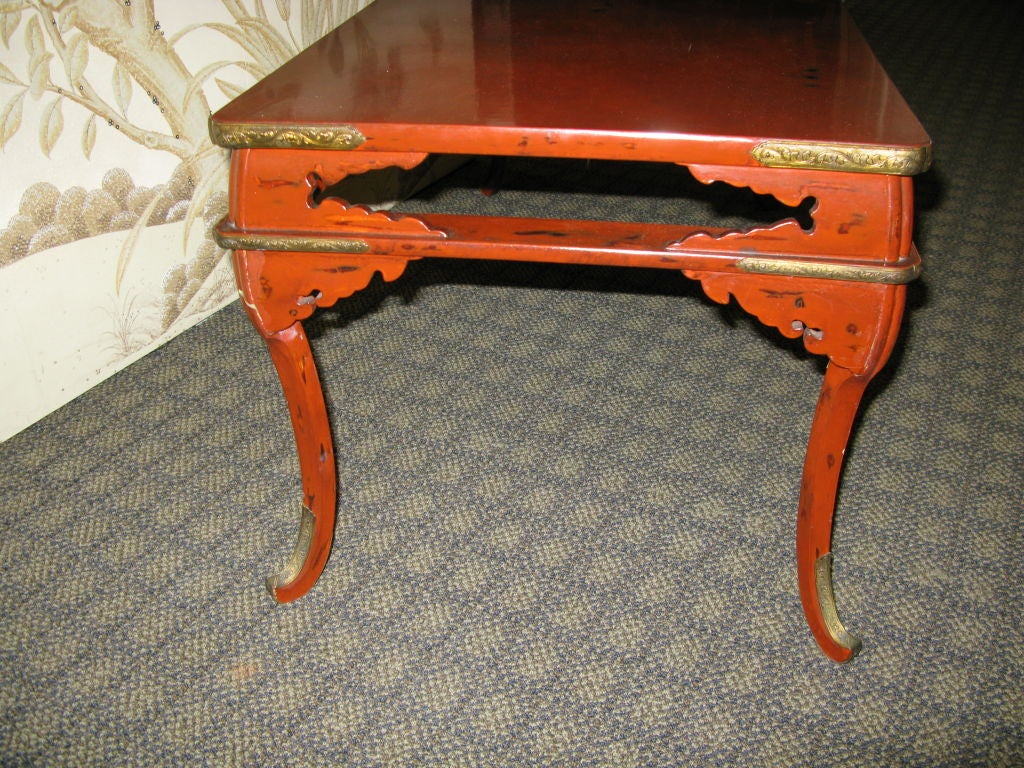 19th Century Japanese Red Lacquer Table 2